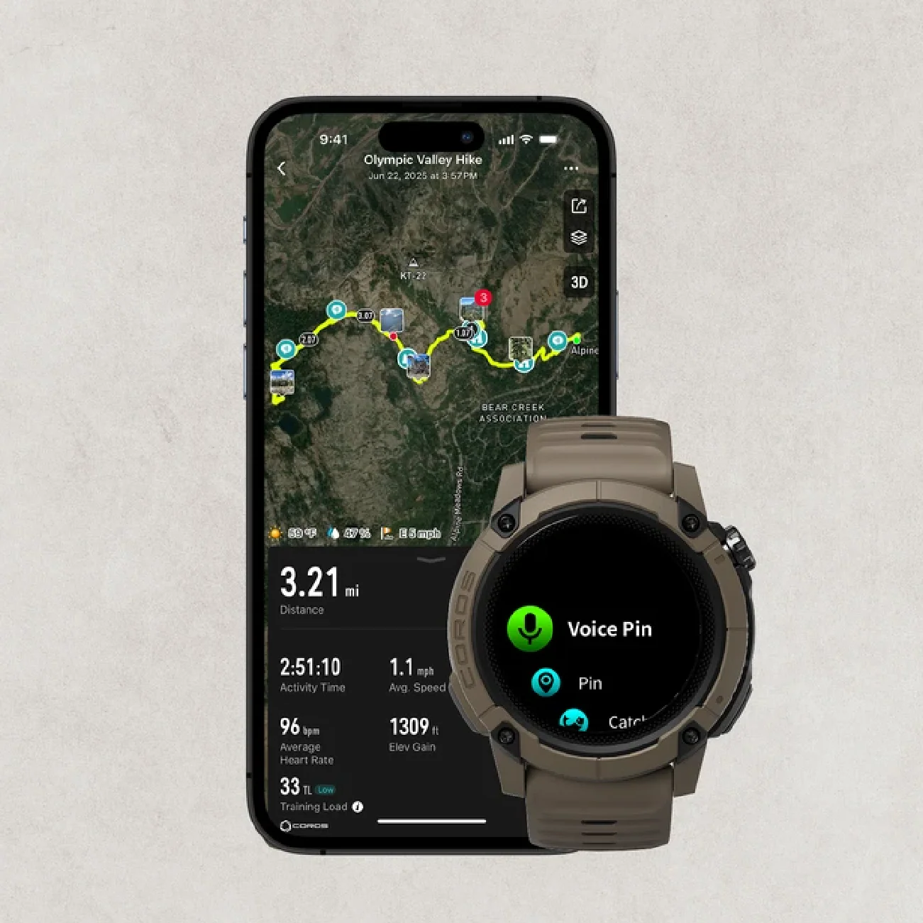 COROS NOMAD GPS Adventure Watch- Ash - Image 3