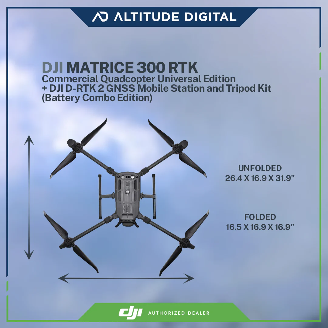 DJI Matrice 300 Commercial Quadcopter RTK Universal Edition (Battery Combo Edition) + DJI D-RTK 2 GNSS Mobile Station and Tripod Kit Drone - Image 6