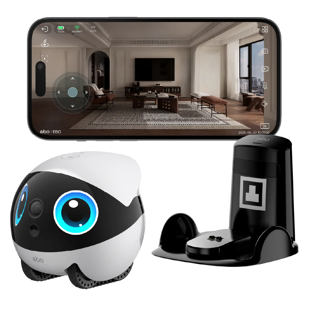 Enabot EBO Air 2 Plus FamilyBot Lunar White - Image 3