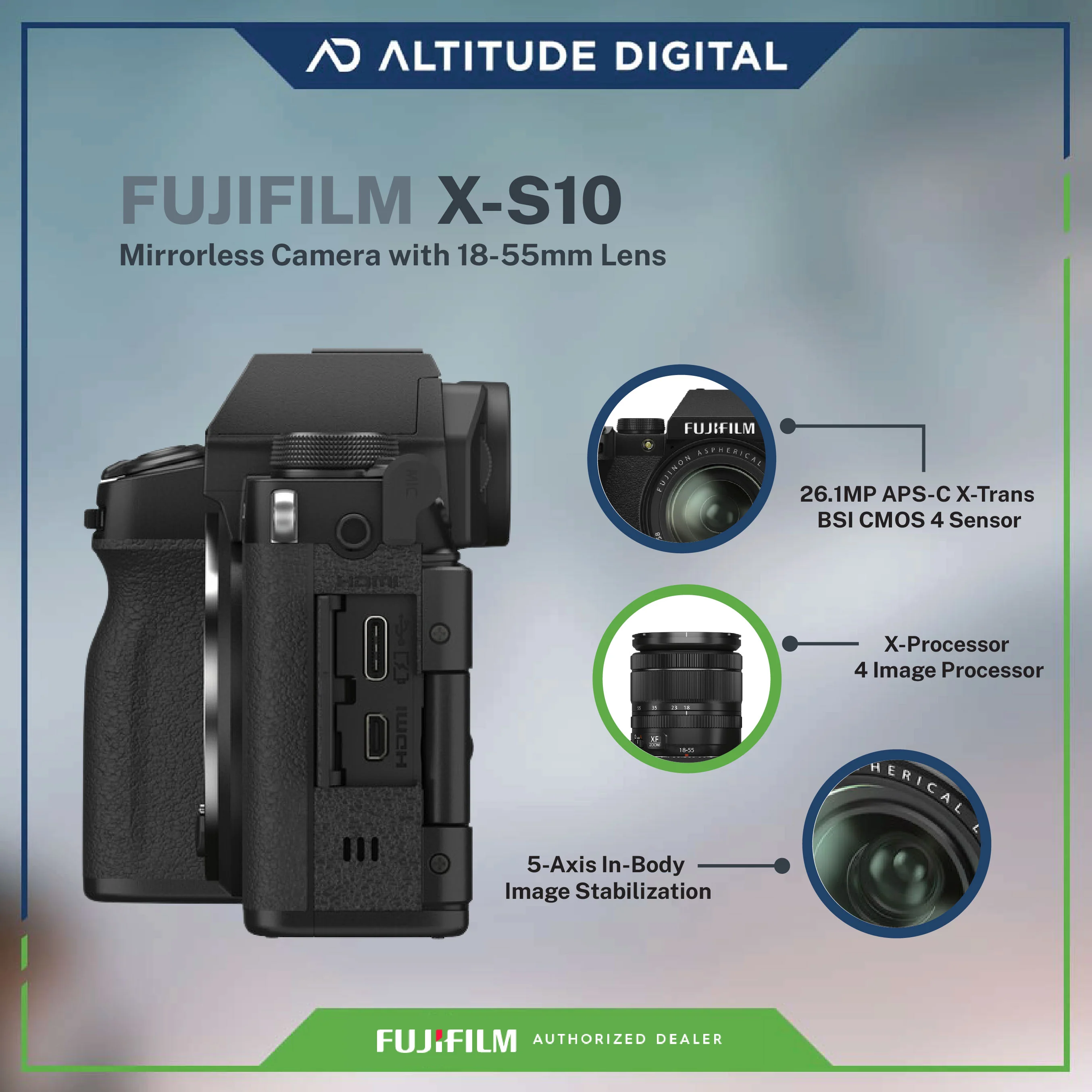 FUJIFILM X-S10 Mirrorless Camera with 18-55mm Lens - Image 6