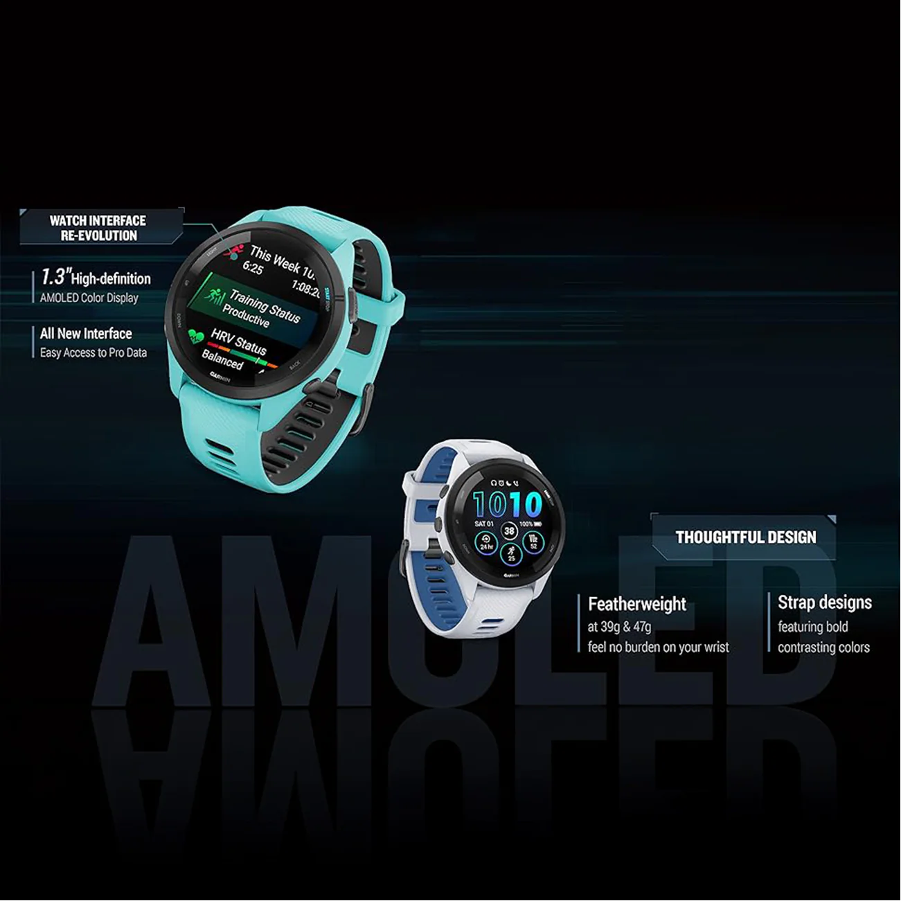 Garmin Forerunner 265 Music GPS Smart Watch- Black - Image 4