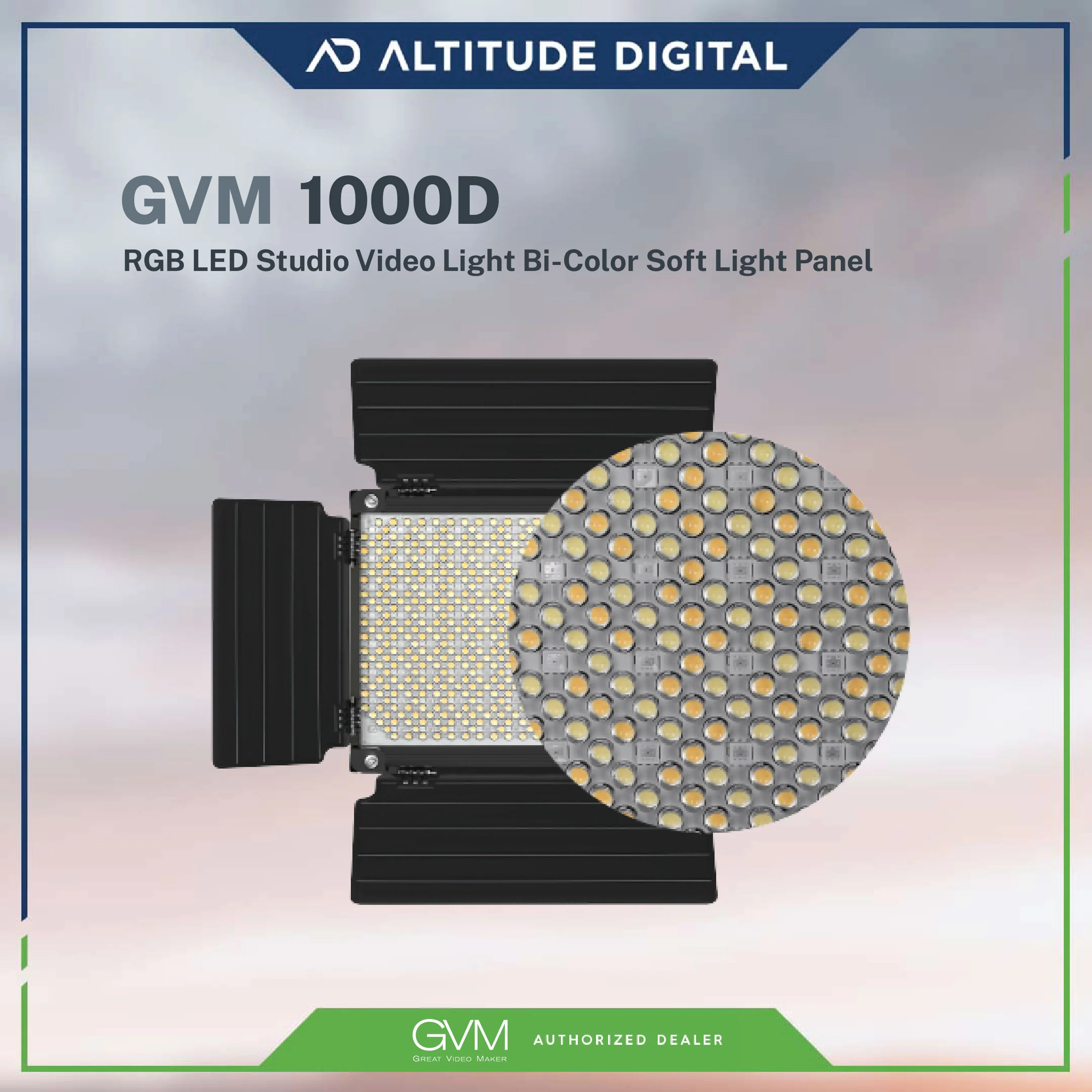 GVM 1000D 45W RGB LED Studio Video Light Bi-Color Soft Light Panel - Image 4