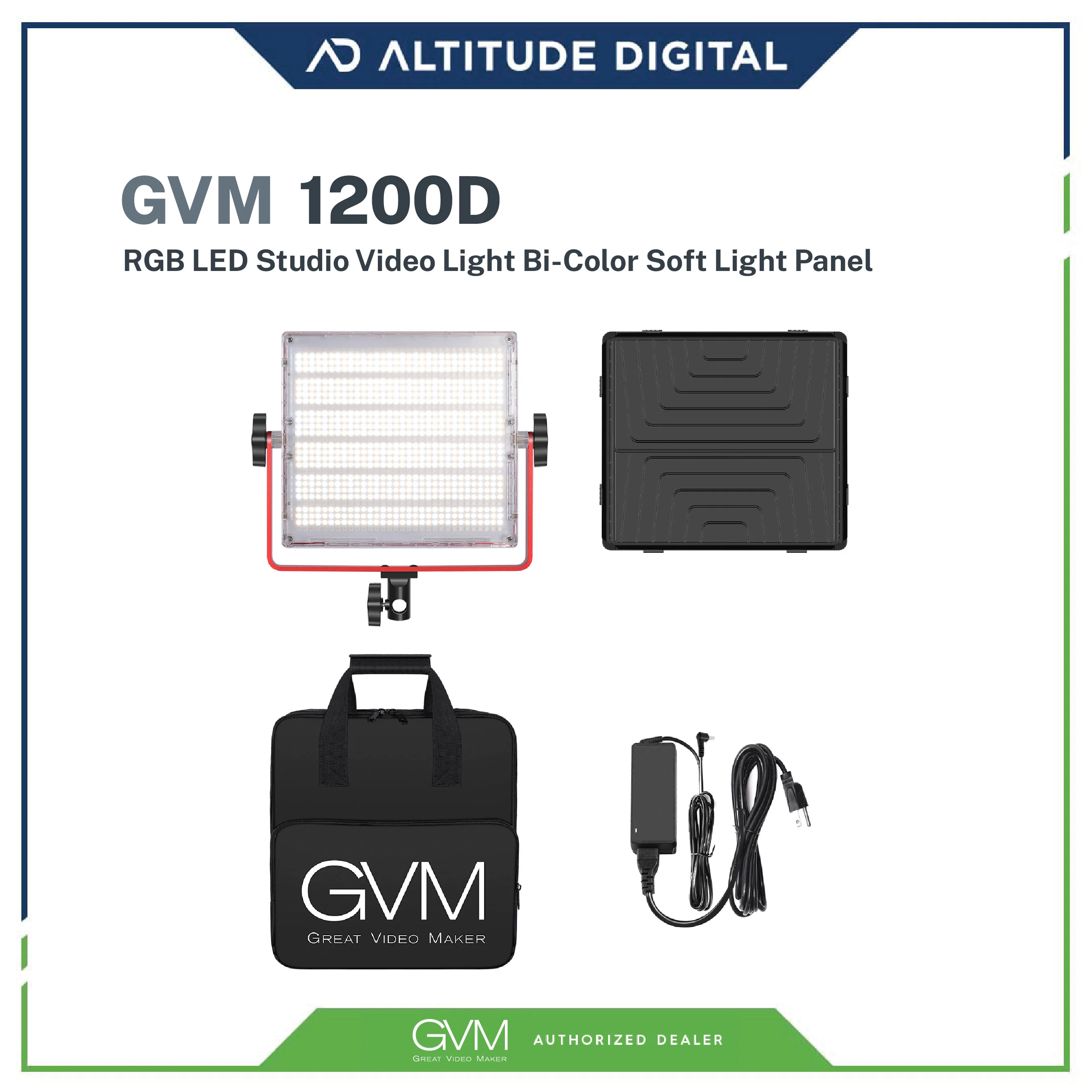 GVM 1200D 50W RGB LED Studio Video Light Bi-Color Light Panel - Image 2