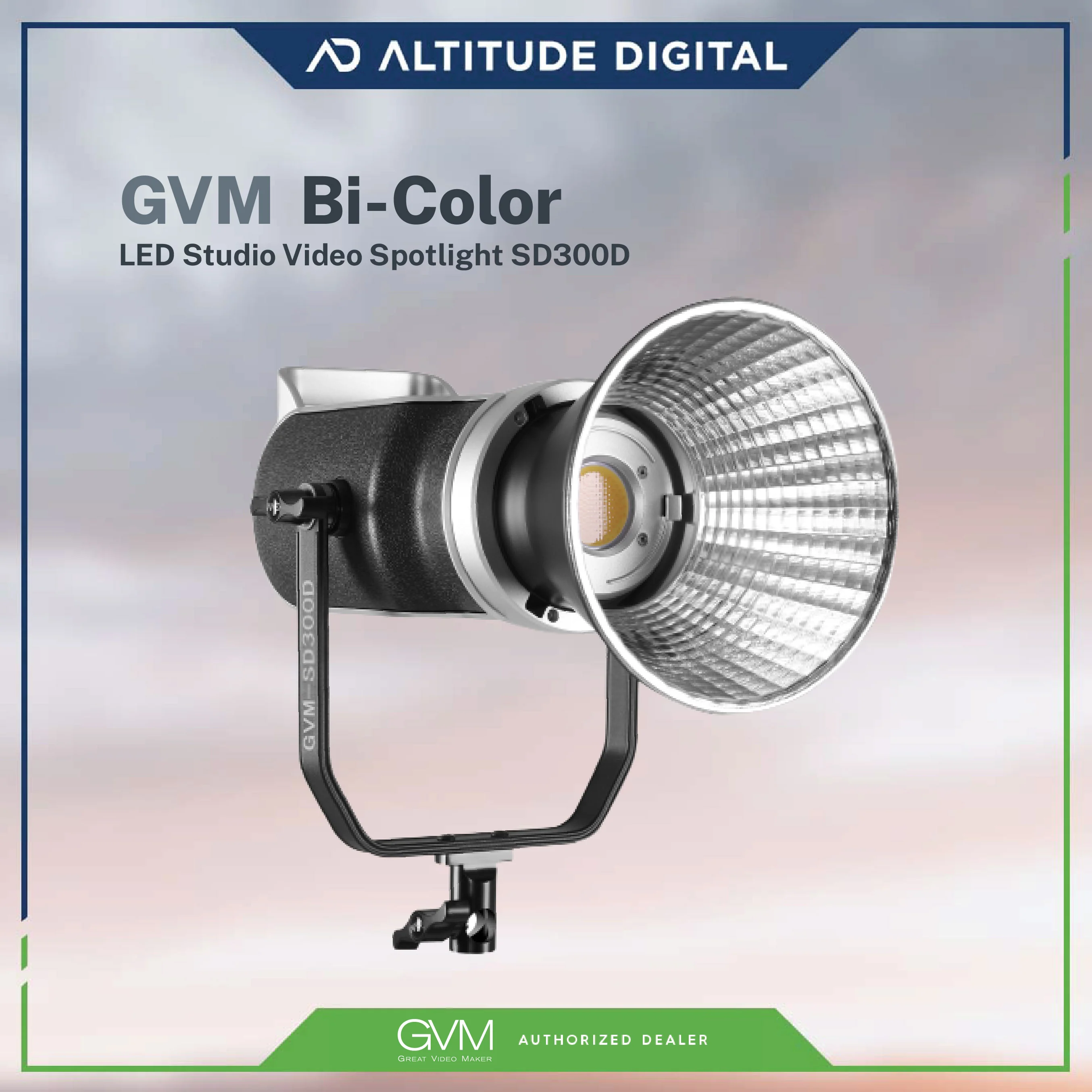 GVM 300W Bi-Color LED Studio Video Spotlight SD300D - Image 4