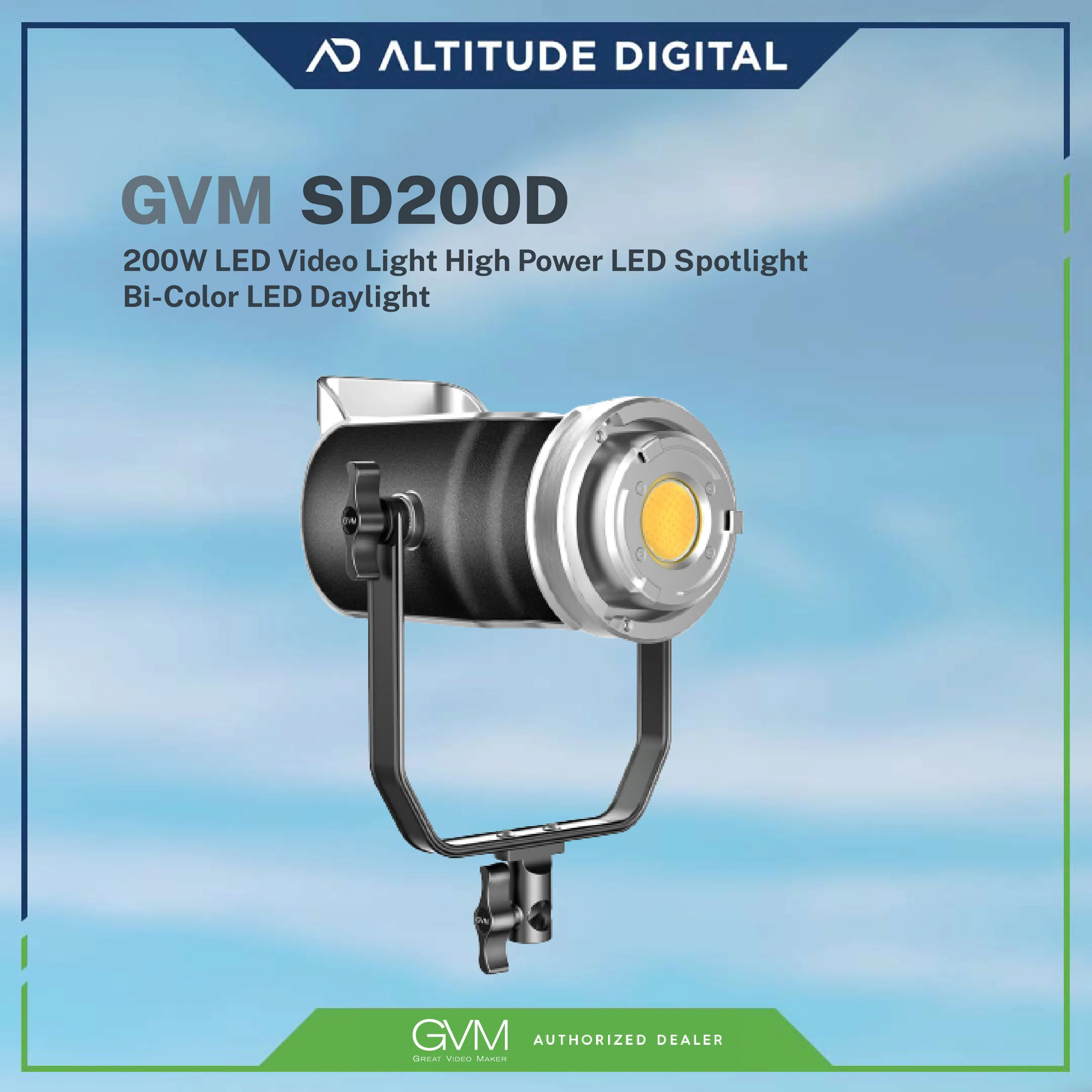 GVM SD200D 200W High Power LED Spotlight Bi-Color - Image 3