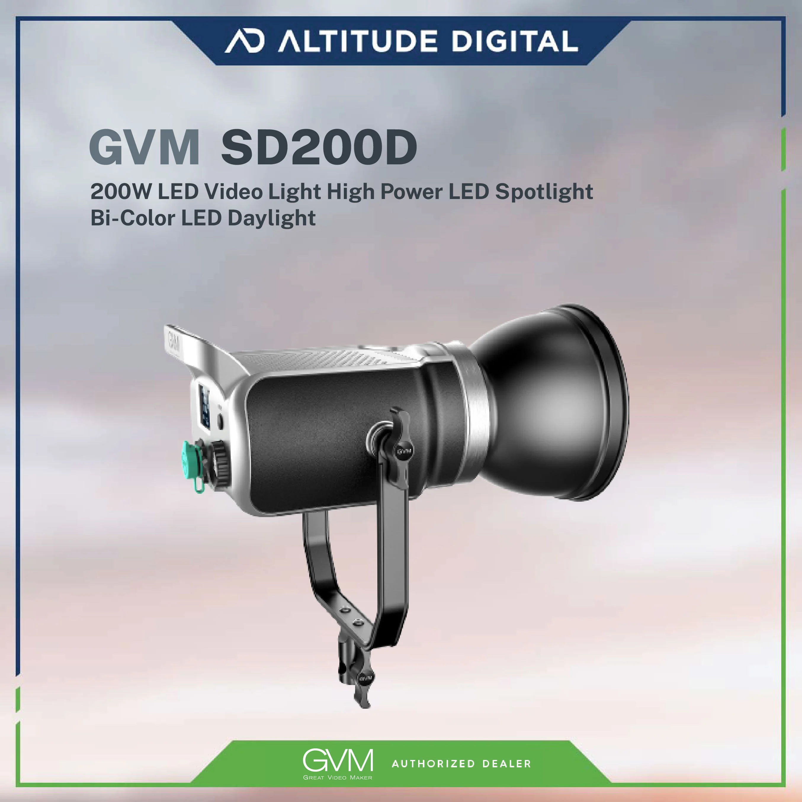 GVM SD200D 200W High Power LED Spotlight Bi-Color - Image 4