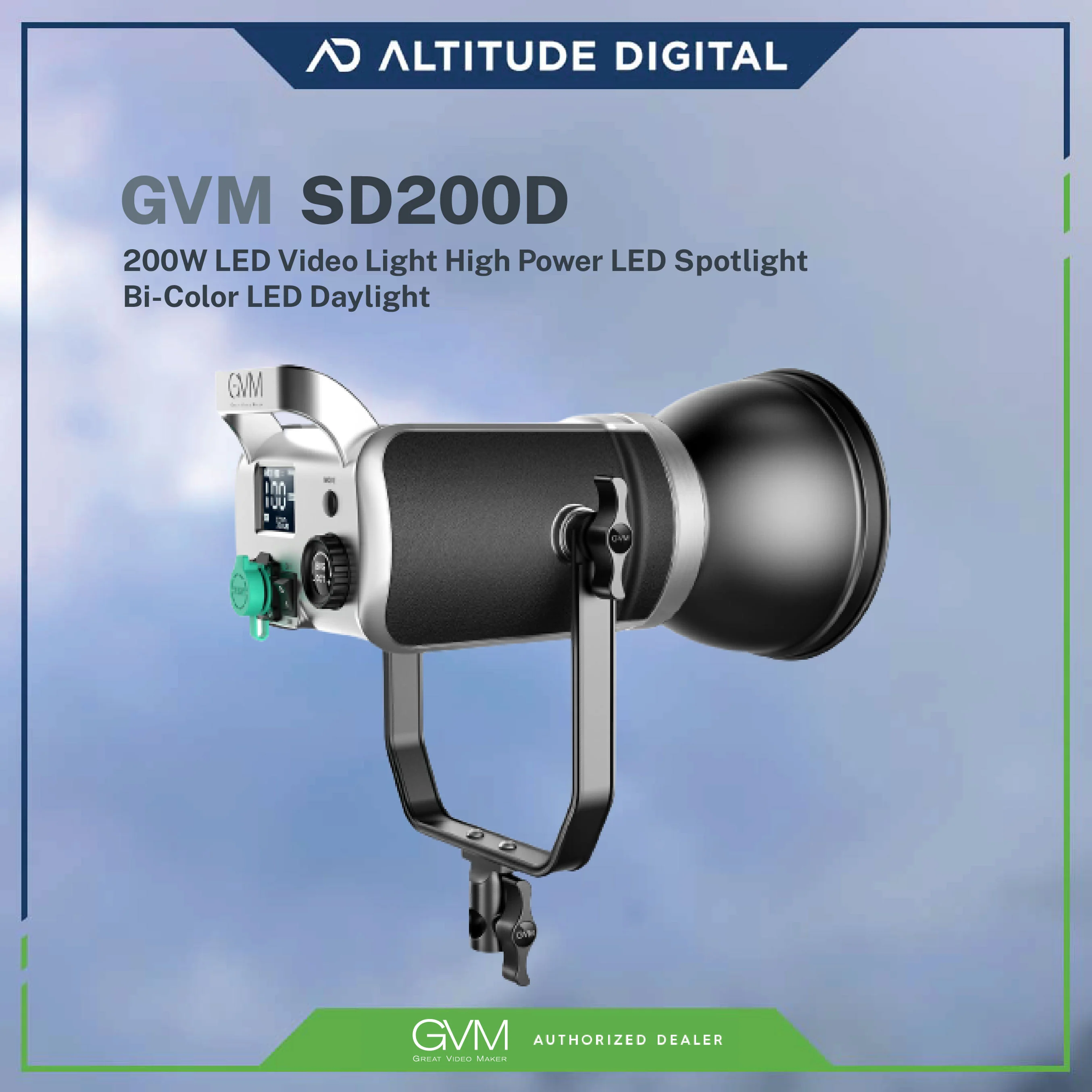 GVM SD200D 200W High Power LED Spotlight Bi-Color - Image 5