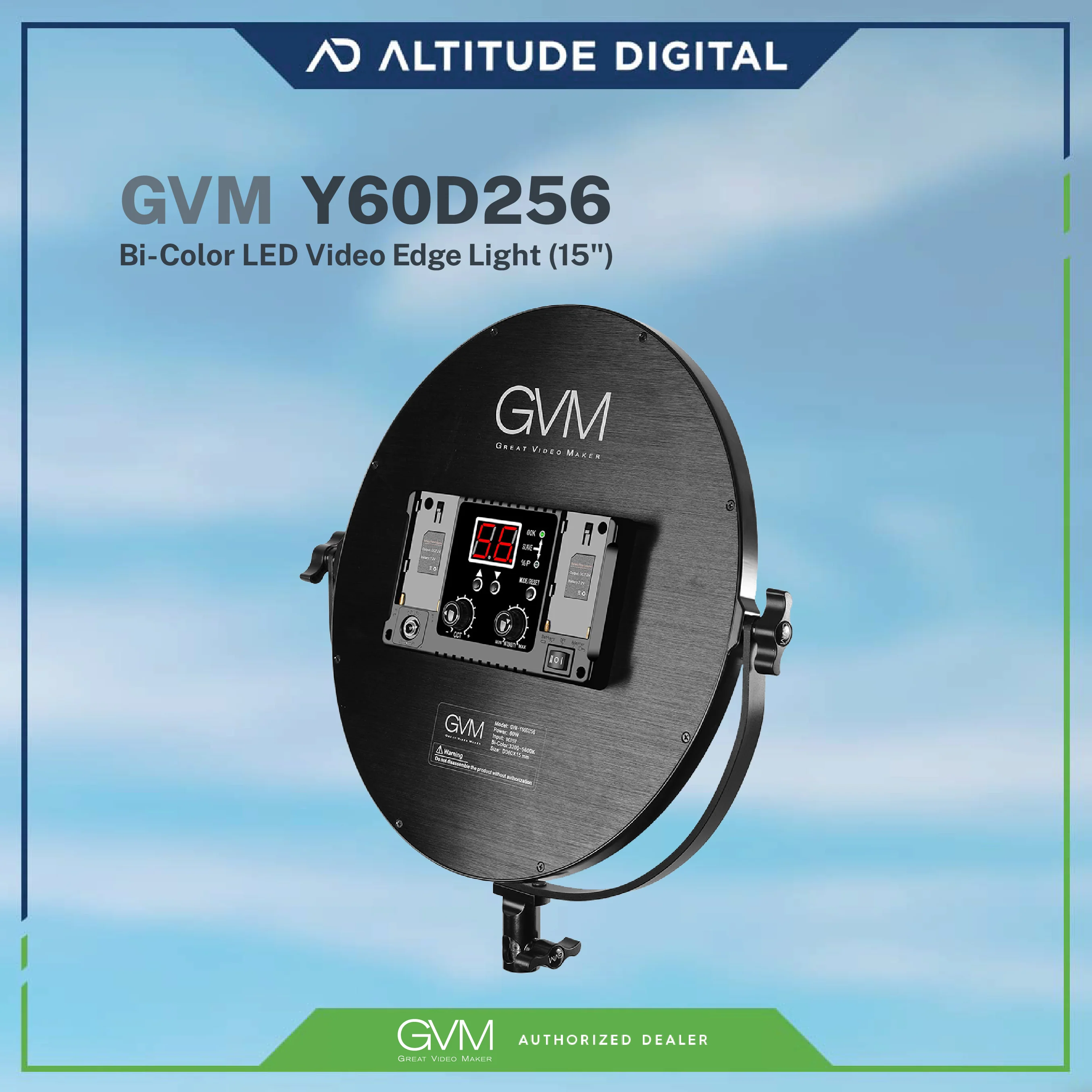 GVM-Y60D 60W Soft Light Bi-Color LED Key Light (15") - Image 3