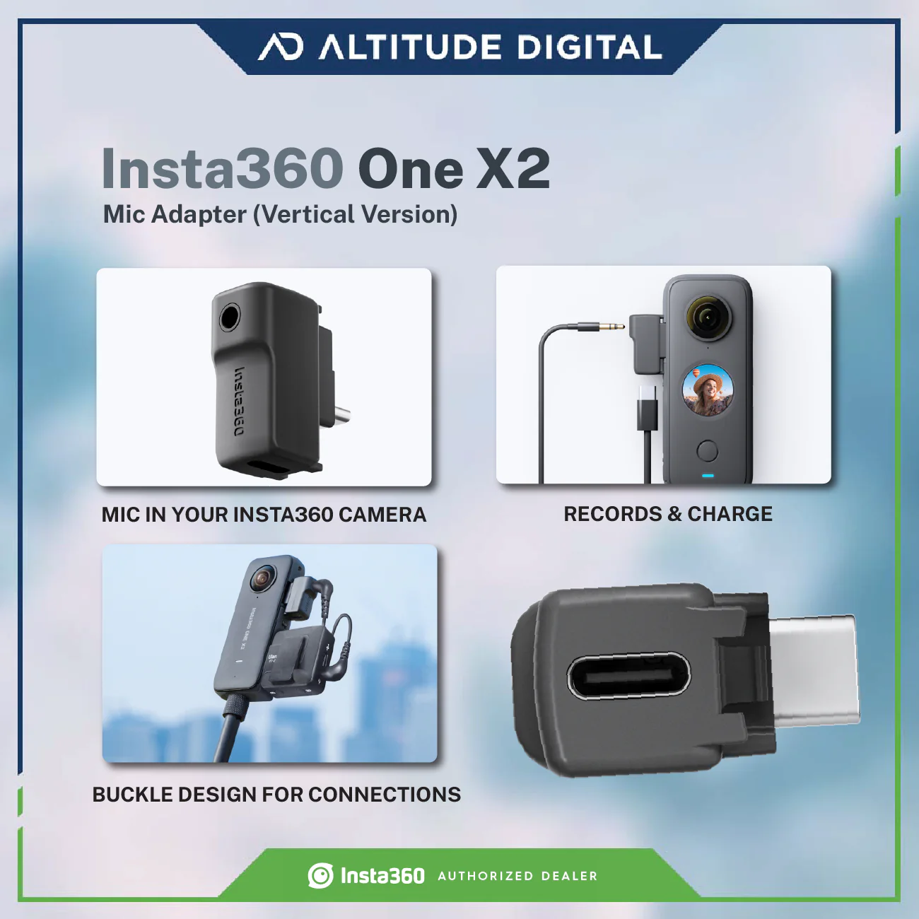 Insta360 Mic Adapter (Vertical Version) - ONE X2,ONE RS 1-Inch 360 Edition - Image 7