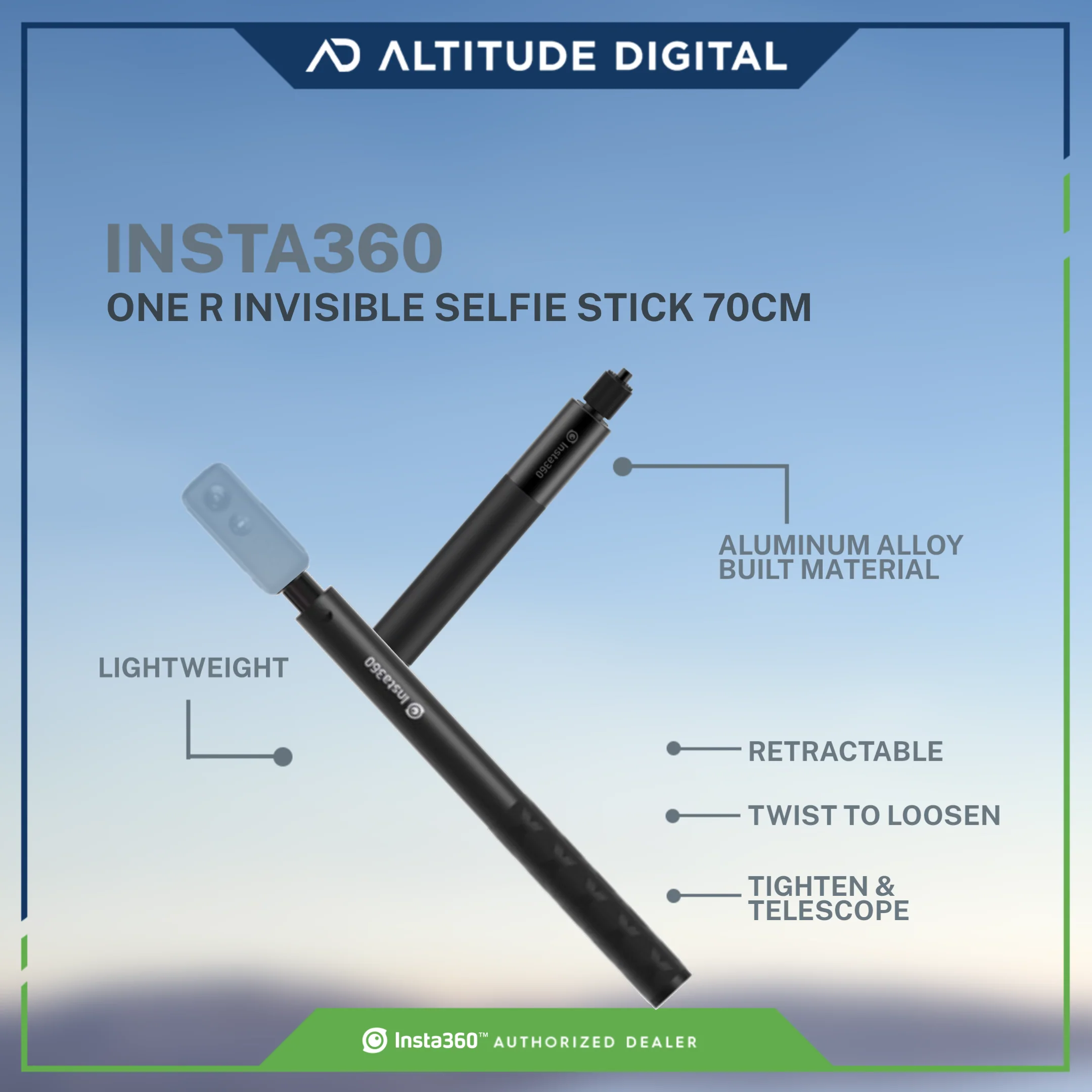 Insta360 ONE R Invisible Selfie Stick 70cm - Image 6