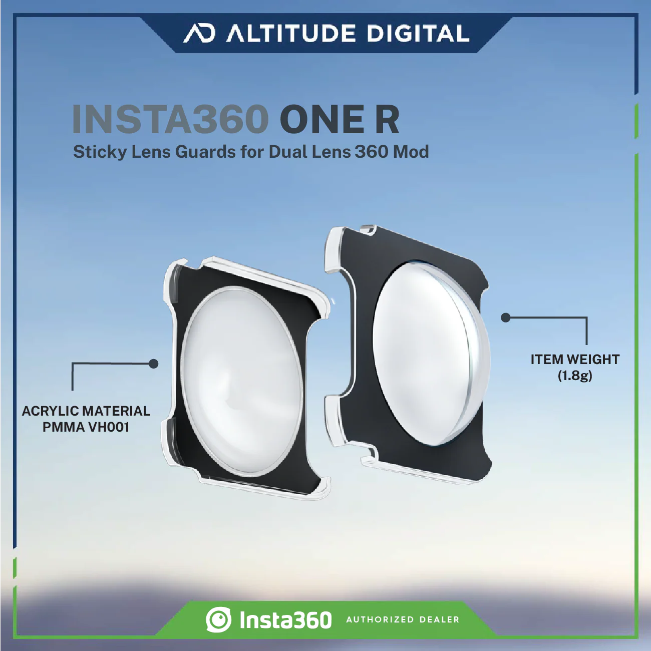 Insta360 ONE RS/R Sticky Lens Guards for 360 Lens - Image 7