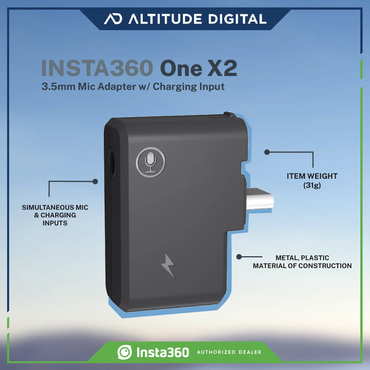 Insta360 ONE X2 Dual 3.5mm USB-C Adapter - Image 7