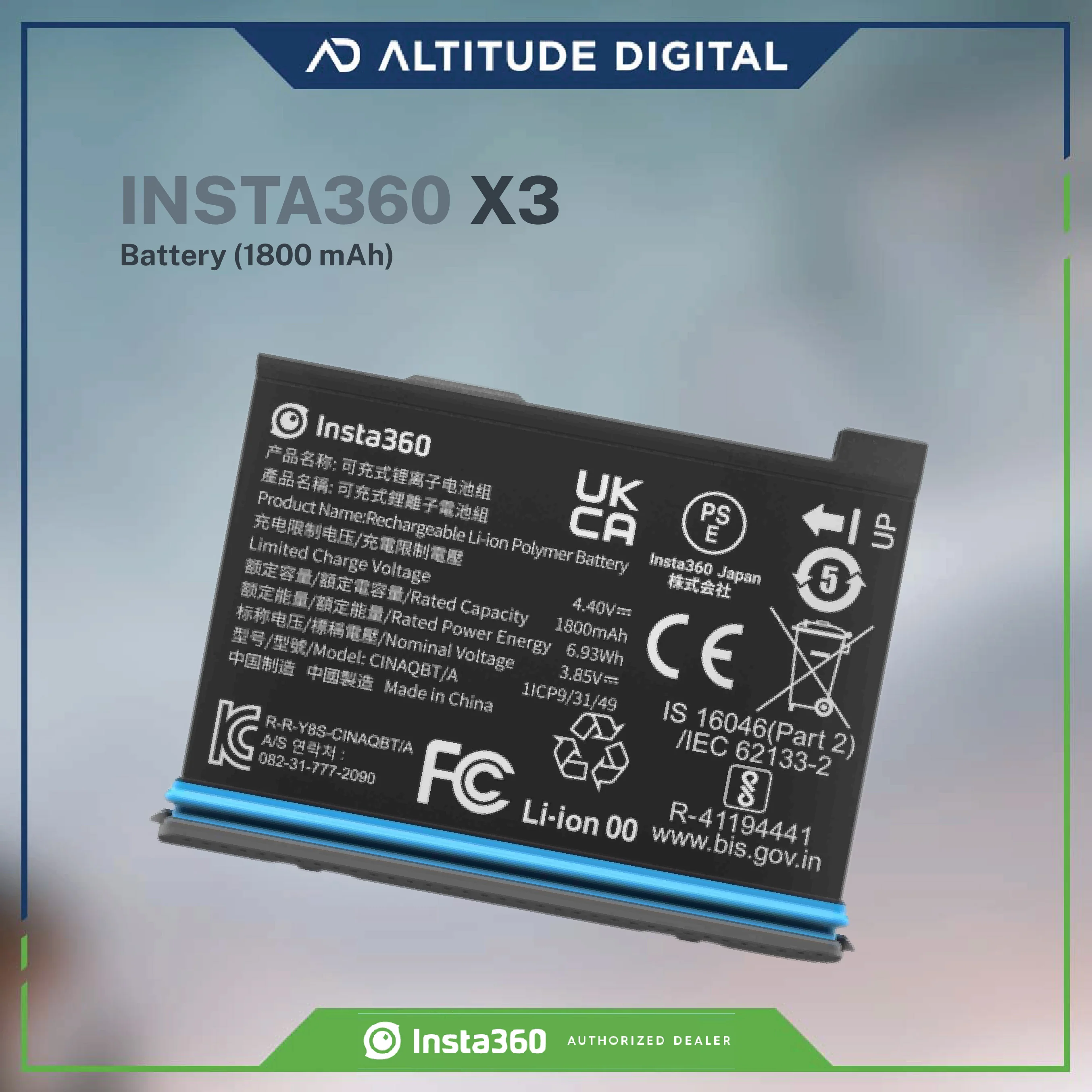Insta360 Rechargeable 1800mAh Battery for X3 - Image 6