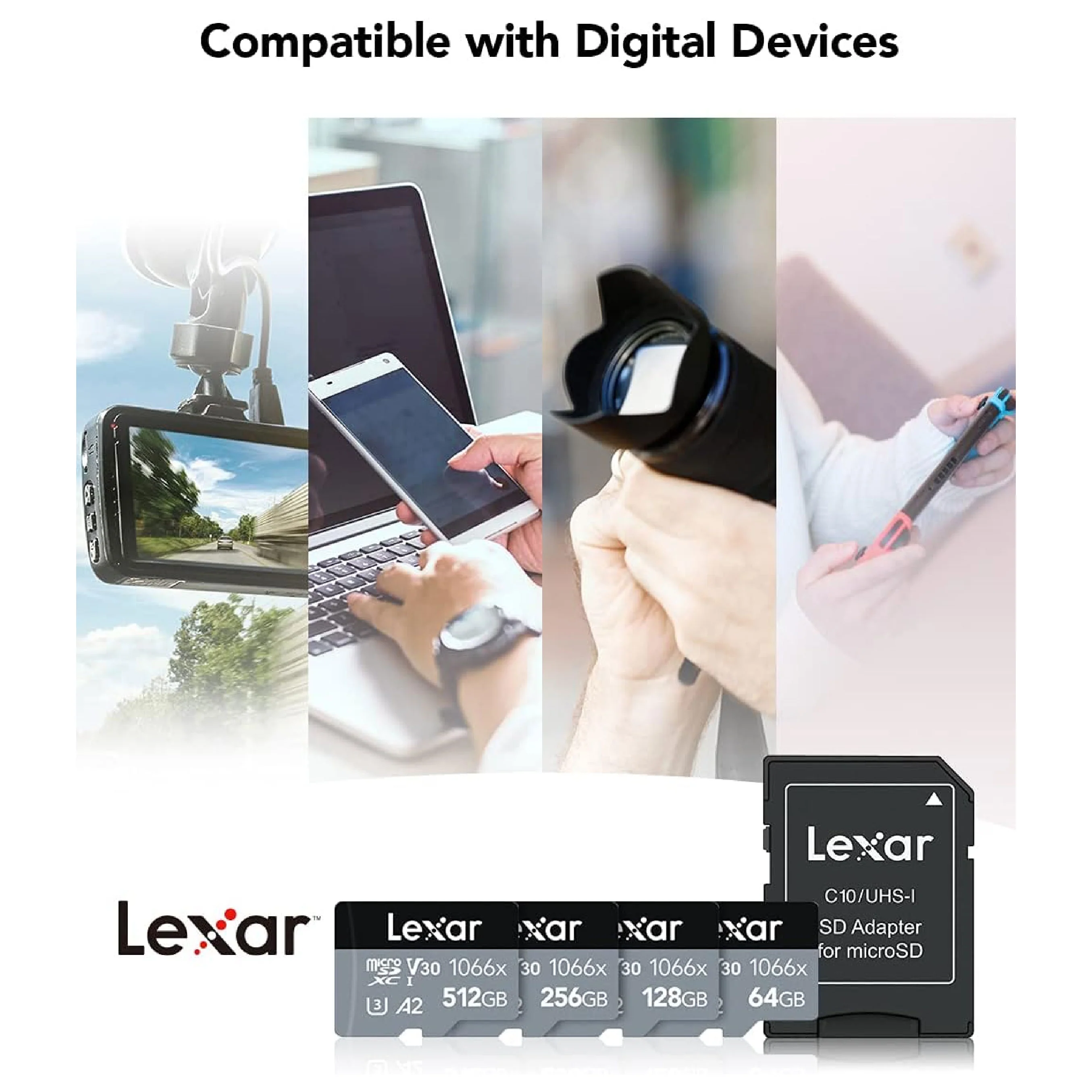 Lexar 64GB microSDXC UHS-I Professional Silver U3 V30 Card - Image 6