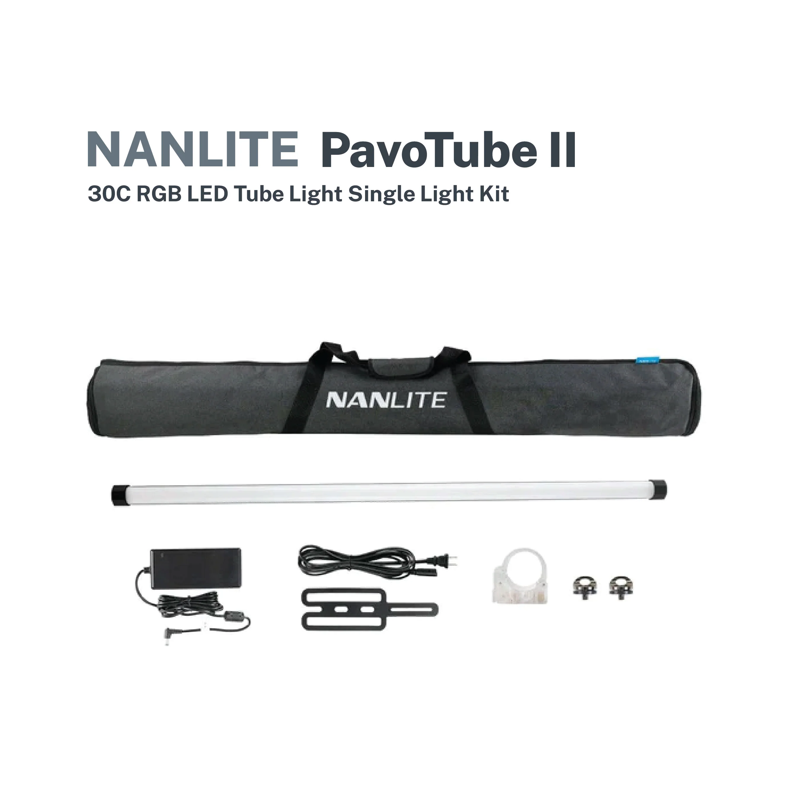 Nanlite Pavotube 30C MK2 4ft 60W RGBWW LED Tube Kit, 1-Light Kit, Bluetooth, 2.4G, DMX