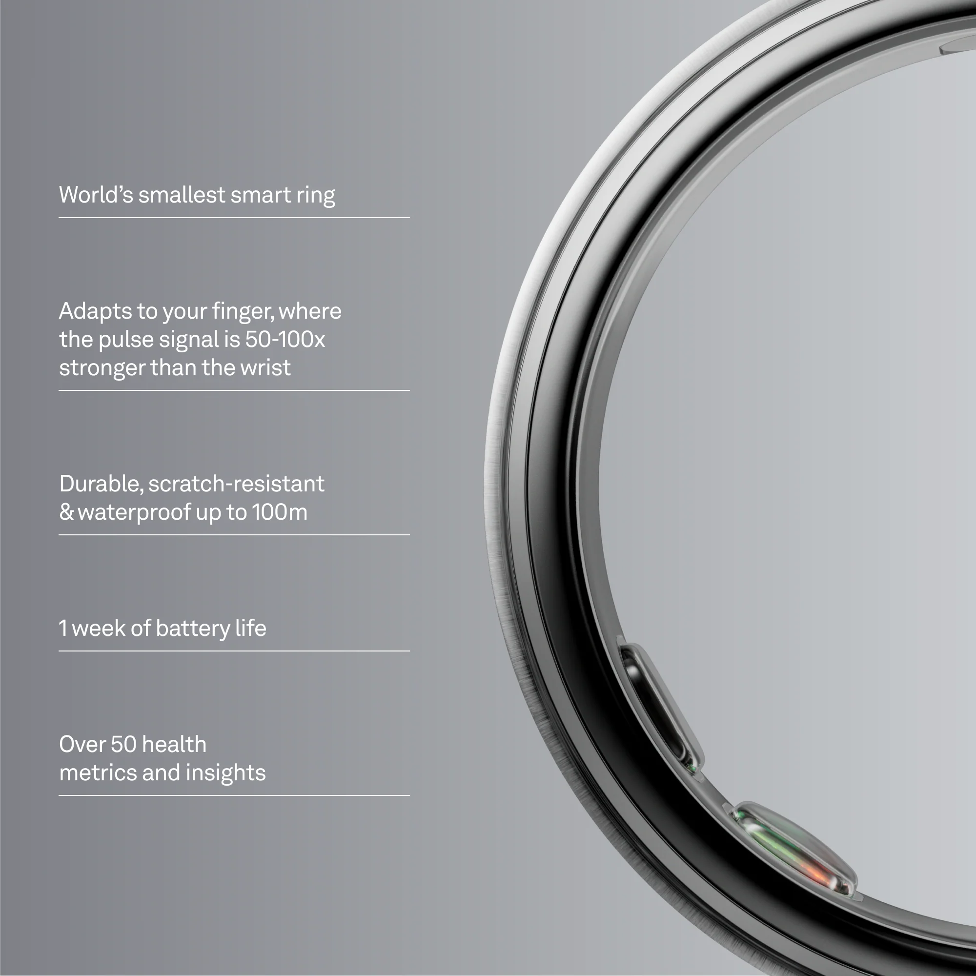 Oura Ring 5 Brushed Silver - Image 4