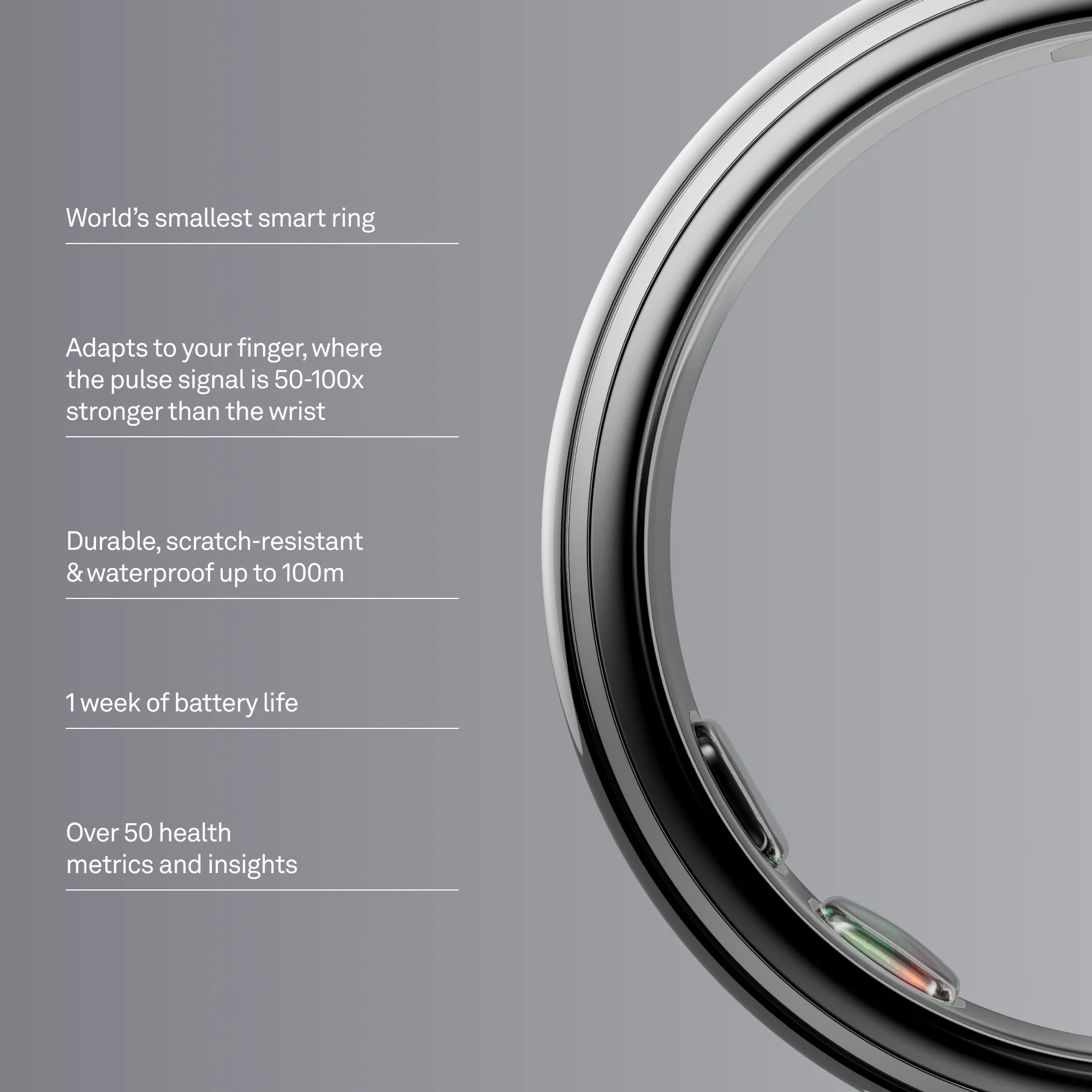 Oura Ring 5 Silver - Image 4