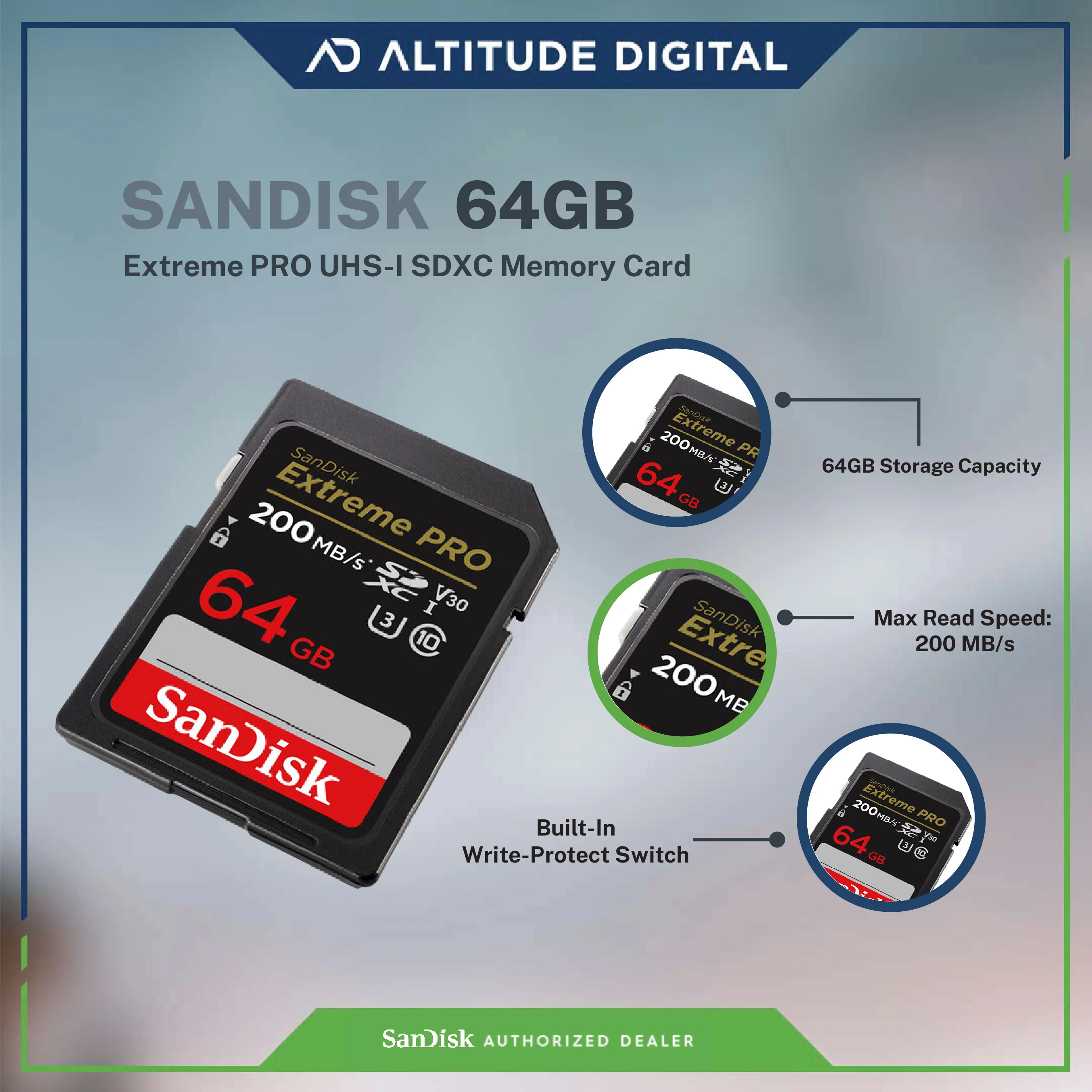 SanDisk Extreme Pro SDXC, SDXXU 64GB - Image 3