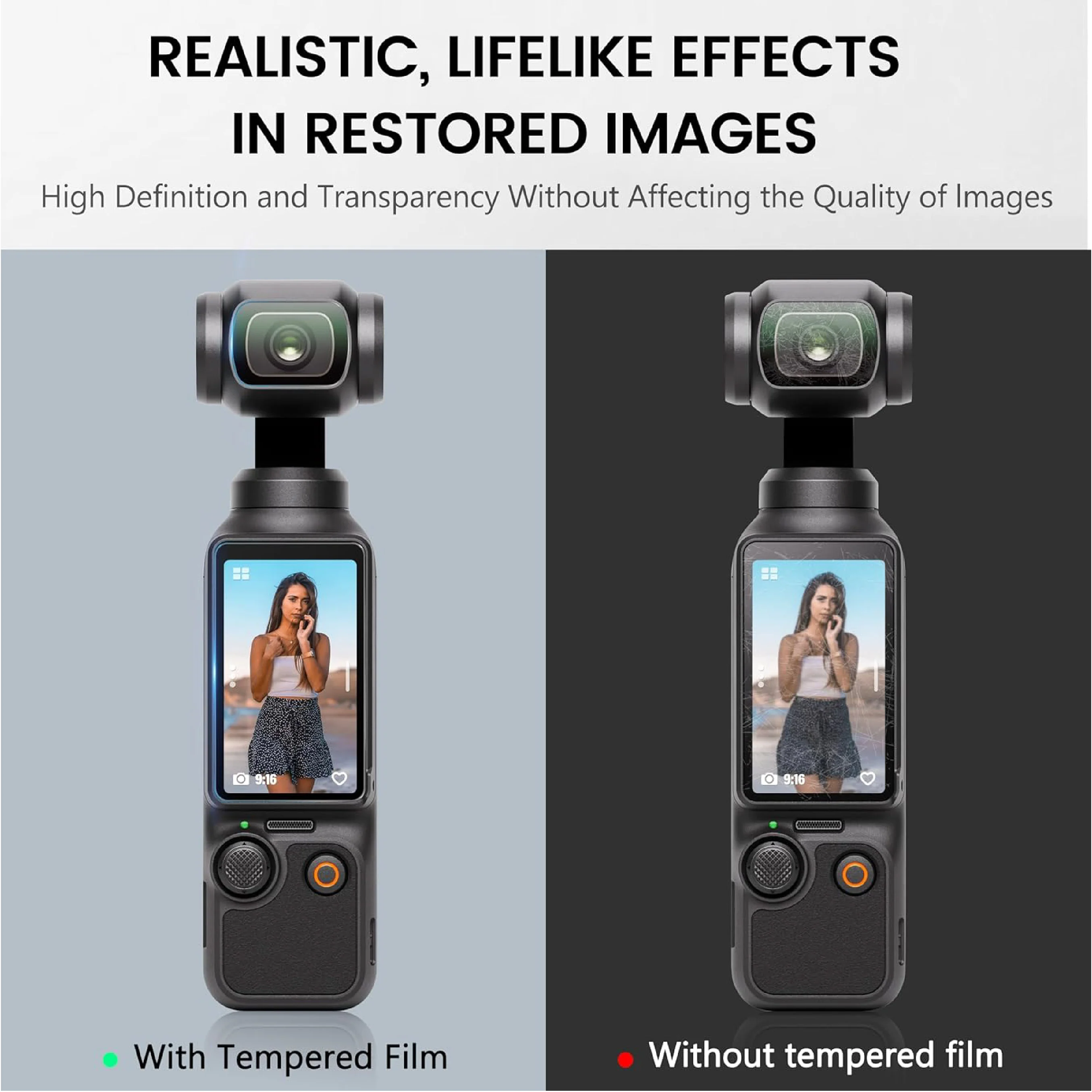 STARTRC Tempered glass for DJI Pocket 3 (2 sets pack) - Image 3